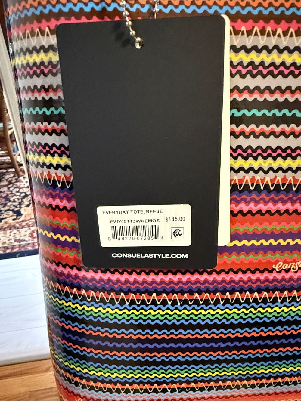 Consuela Reese Striped Tote Bag with Tan Handles - Picture 3 of 7